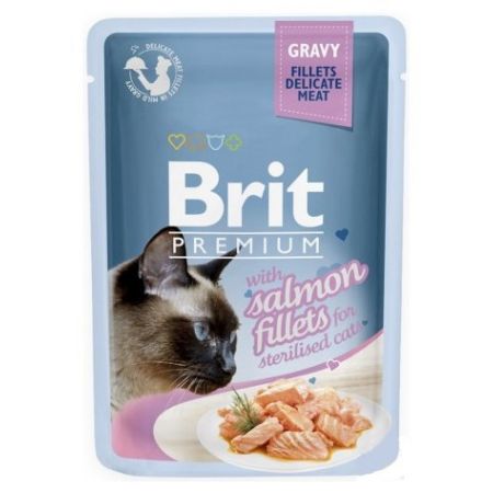 Konservuotas kačių ėdalas BRIT PREMIUM BY NATURE, su lašiša padaže, 85 g