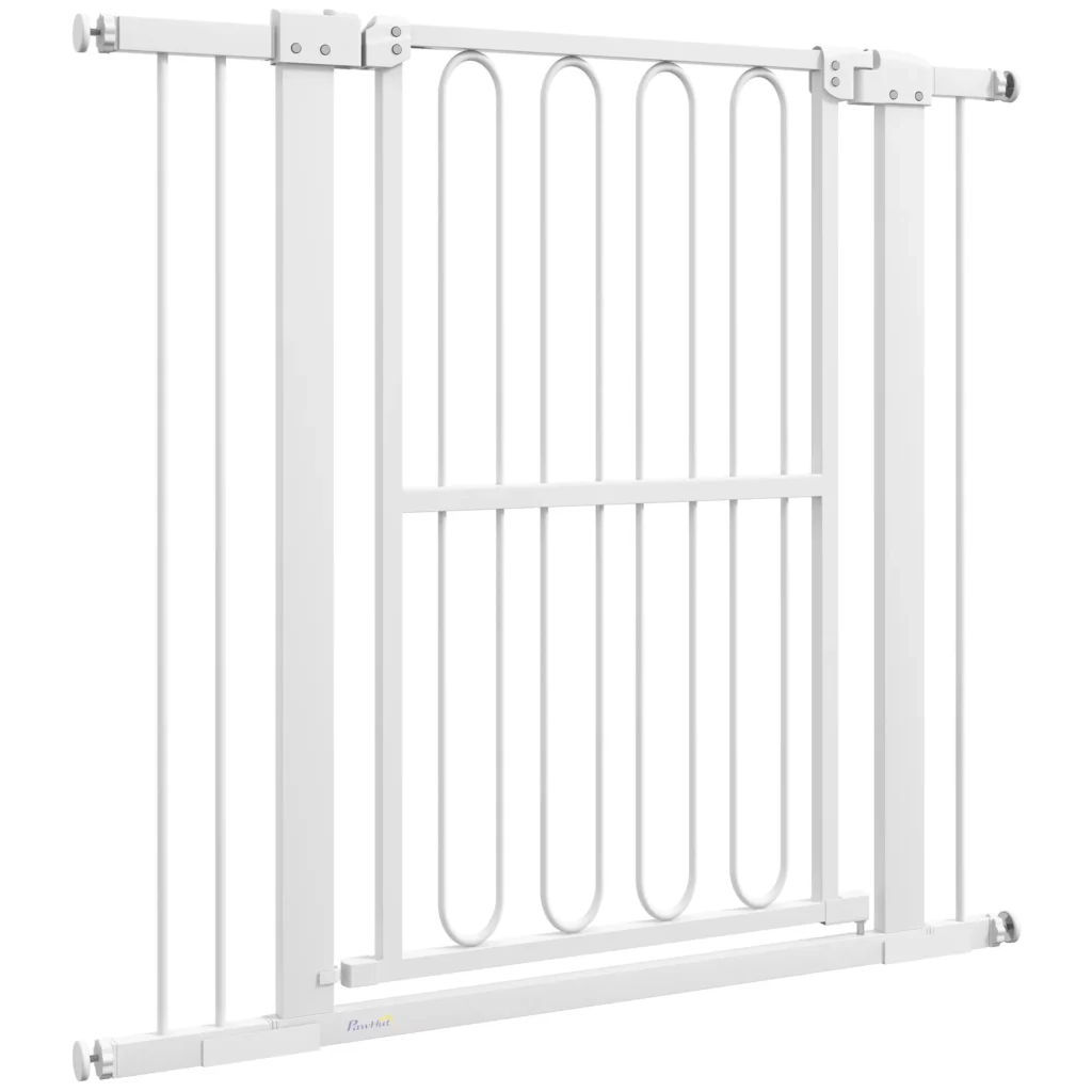 Apsauginiai varteliai 76-104 cm, laiptų varteliai be gręžimo, balti