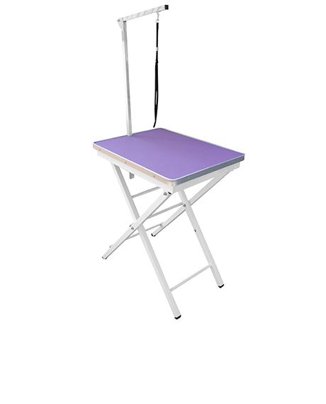 Groom-X Ringside sulankstomas stalas gyvūnų parodoms, violetinis, 60x45x73-82 cm