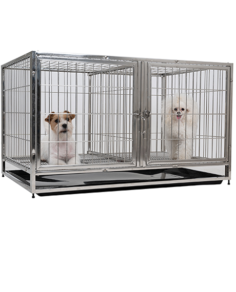 Groom-X Waiting Kennel dvigubas narvas šunų kirpykloms, 110x72x64 cm
