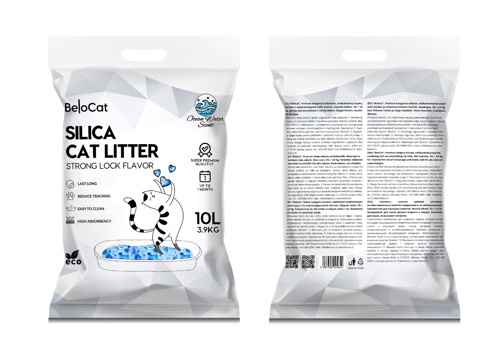 Silikoninis kraikas katėms BeloCat, 10 l