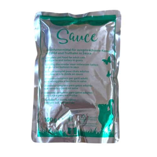 Visavertis suaugusių kačių pašaras su jautiena ir kepenimis SAUCE, 100 g