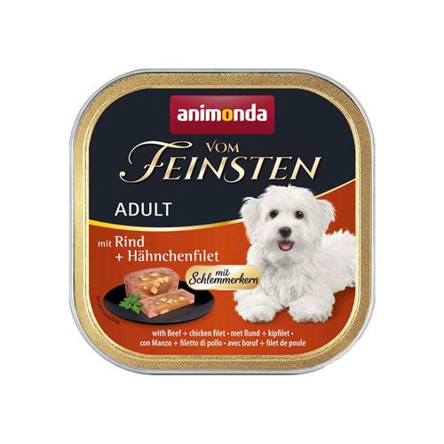 Visavertis suaugusių šunų pašaras su jautiena, paukštiena ir kiauliena ANIMONDA FEINSTEN, 150 g