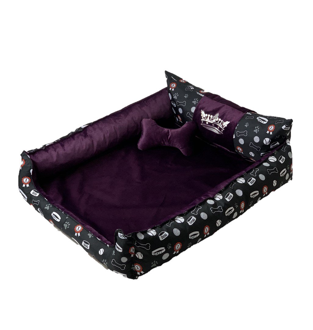 GO GIFT Honden- en kattenmand XXL - violetinė - 110x90x18 cm