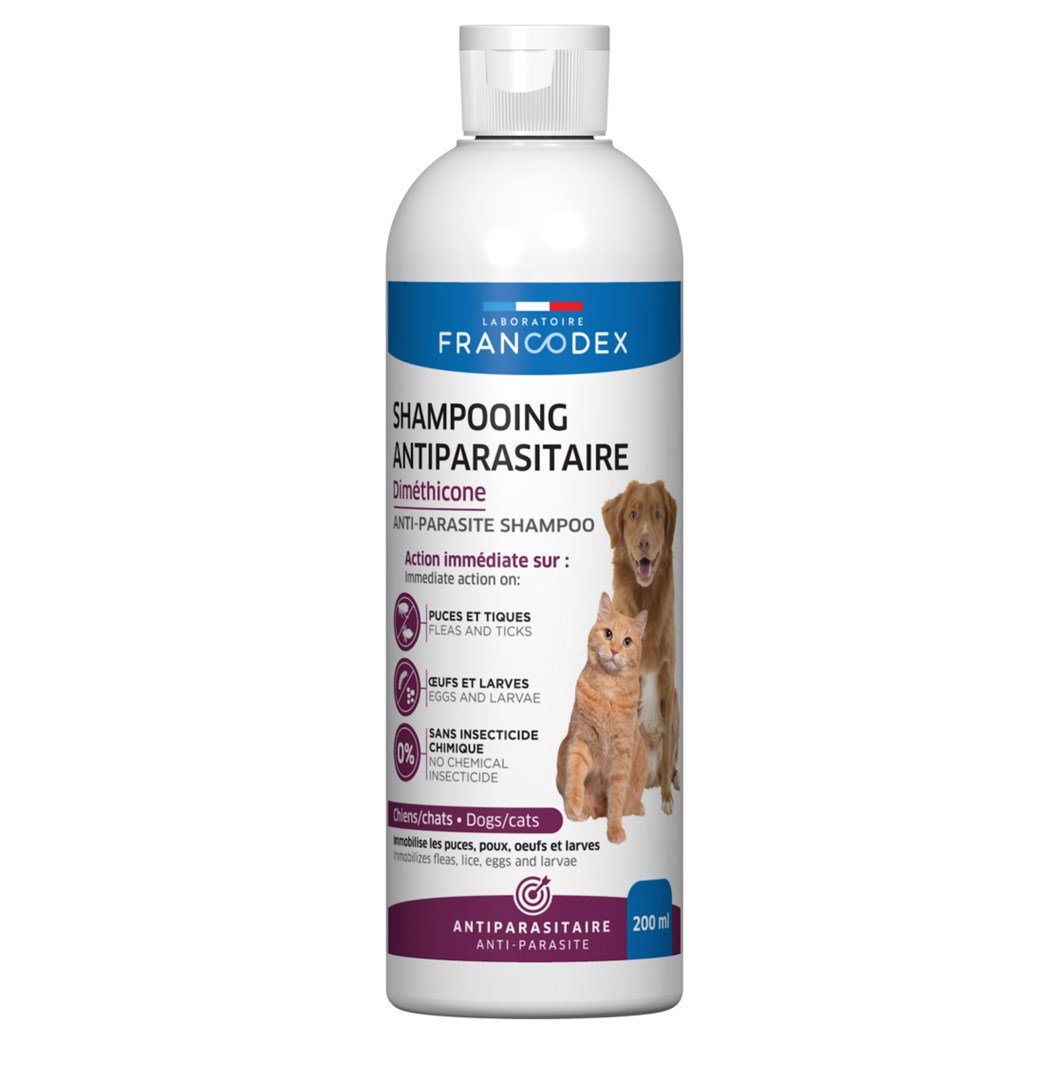 FRANCODEX Antiparasitic shampoo with dimethicone - šampūnas šunims ir katėms – 200ml
