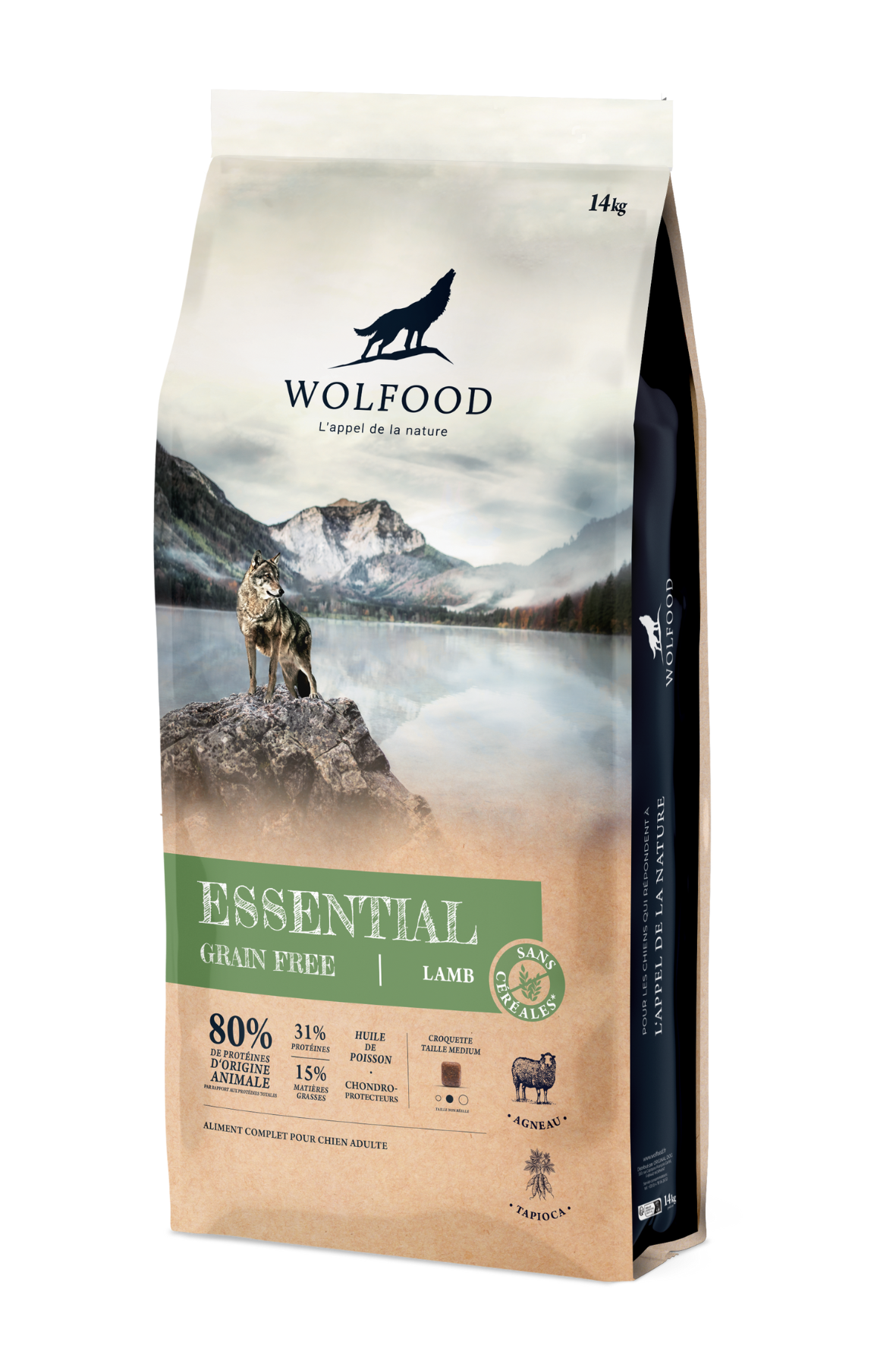 Sausas šunų ėdalas WOLFOOD Essential GF Lamb, 14 kg