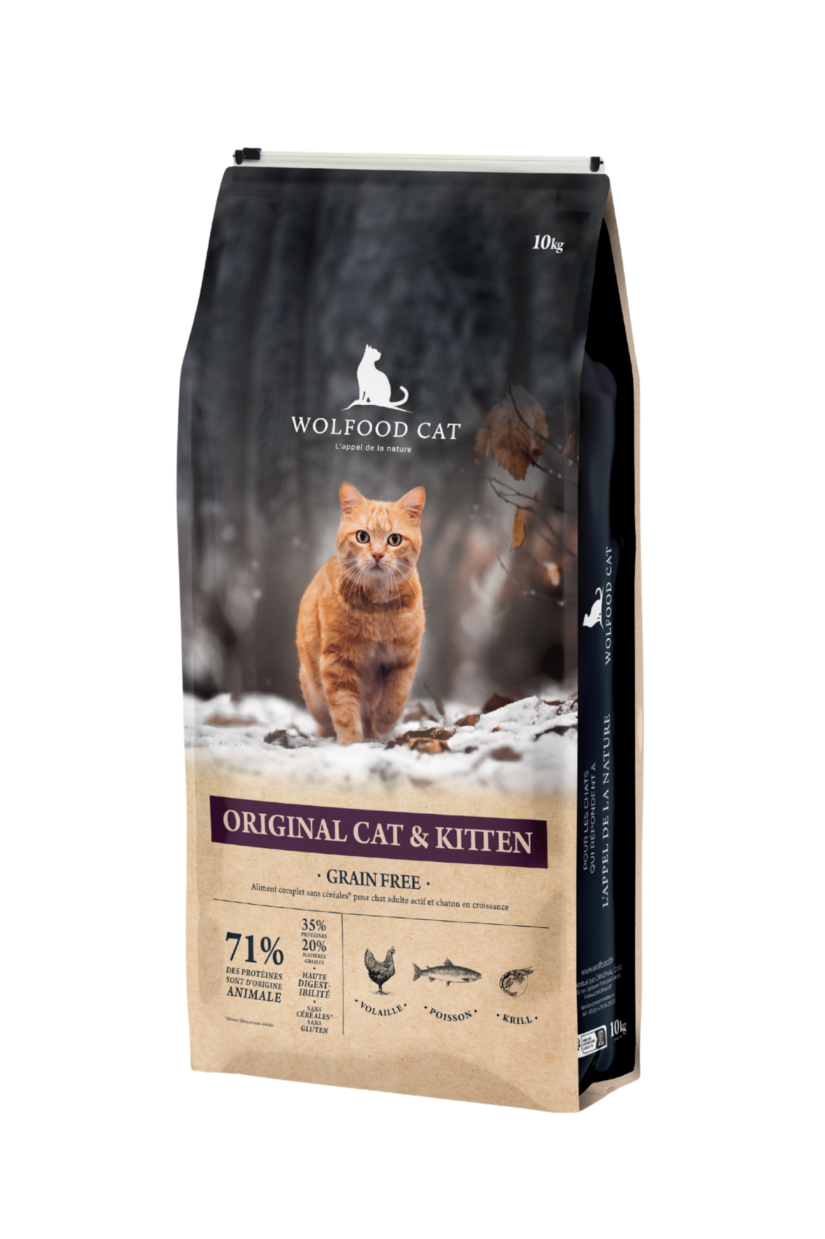 Sausas kačių ėdalas WOLFOOD Original Cat & Kitten Grain Free, 10 kg