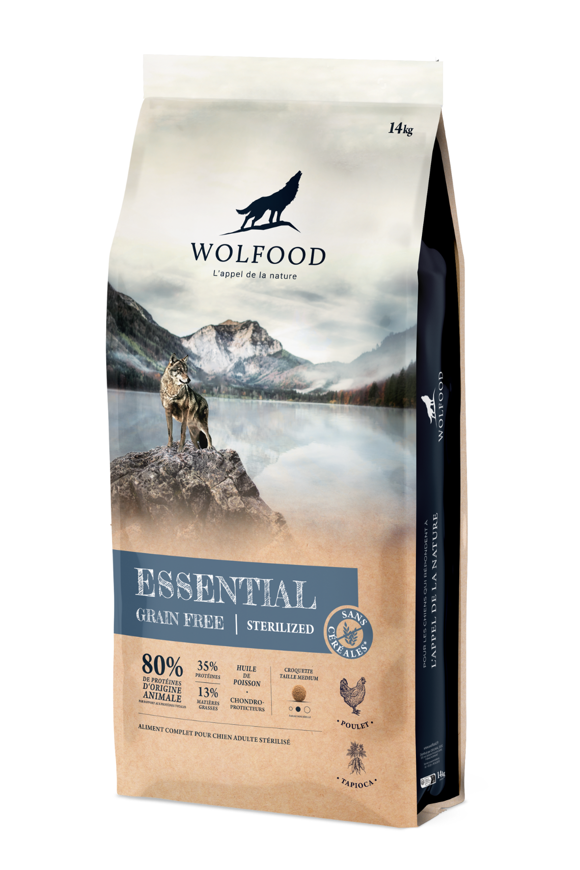 Sausas šunų ėdalas WOLFOOD Essential GF Sterilized, 14 kg