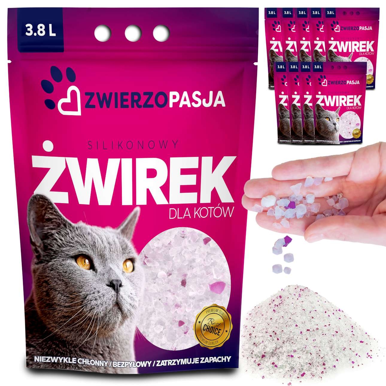 Silikoninis kraikas katėms ANIMAL LITTER rinkinys 10 X 3,8 L