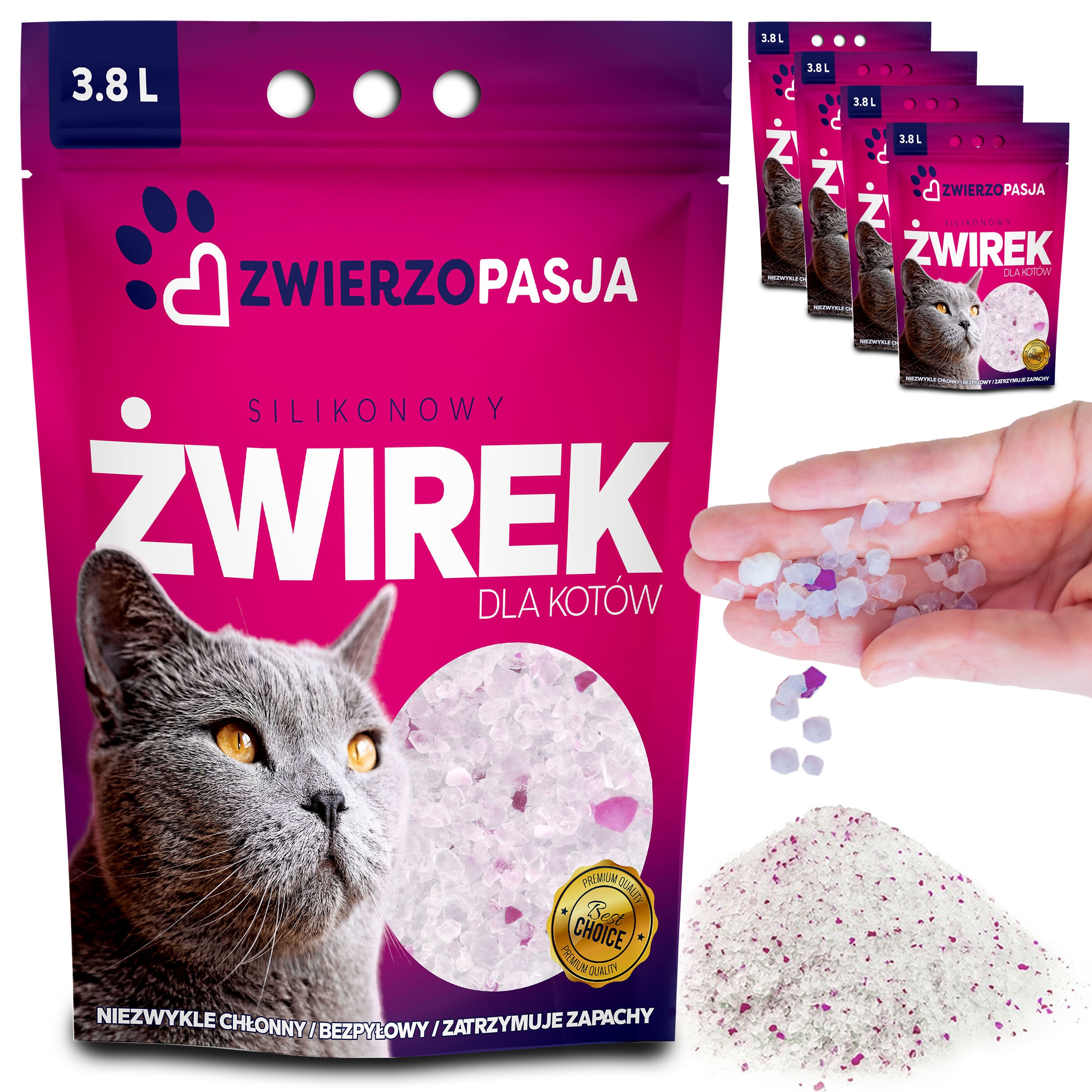 Silikoninis kraikas katėms ANIMAL LITTER rinkinys 5 X 3,8 L