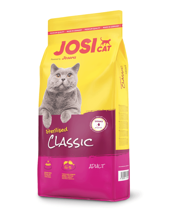 Sausas kačių ėdalas JOSICAT Sterilised Classic, su lašiša, 8 + 2 kg