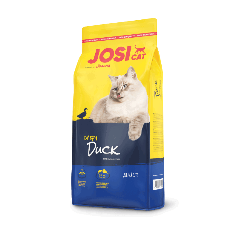 Sausas kačių ėdalas JOSICAT Crispy Duck, su antiena, 8 + 2 kg