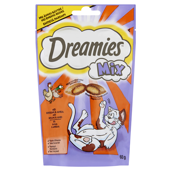 Skanėstas katėms DREAMIES, su antiena ir vištiena, 60 g