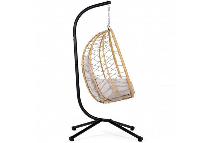 Pakabinamas krėslas Lugo, Black / Beige