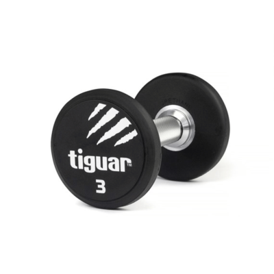 Profesionalus PU svarmuo / hantelis TIGUAR 1–70 kg (Svoris: 3 kg)