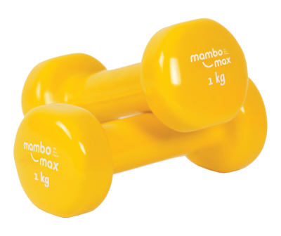 Viniliniai hanteliai Mambo Max Dumbbell 0,5–5 kg (Svoris: 1 kg)