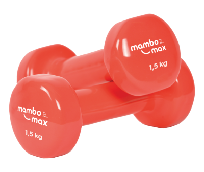 Viniliniai hanteliai Mambo Max Dumbbell 0,5–5 kg (Svoris: 1.5 kg)