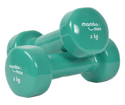Viniliniai hanteliai Mambo Max Dumbbell 0,5–5 kg (Svoris: 2 kg)