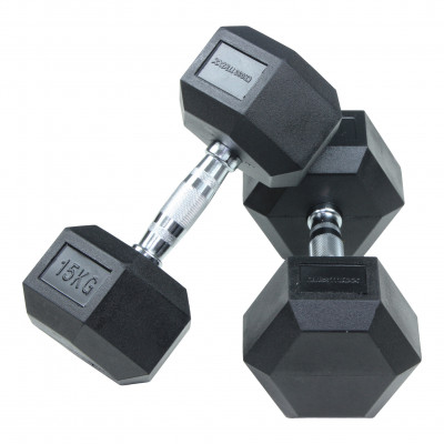 Hanteliai CROSSMAXX® Hexagon dumbbellset (2,5 - 40kg) (Svoris: 2 x 27.5 kg)