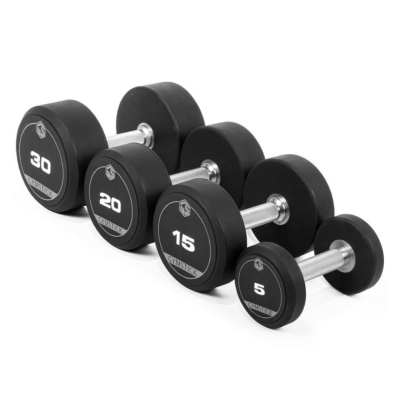 Profesionalūs PU hanteliai GYMSTICK (Svoris: 2 x 45 kg)