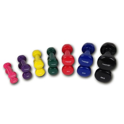 Viniliniai hanteliai TUNTURI 2x 0,5-5kg (Svoris: 2 x 1 kg)