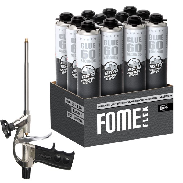 Putos- klijai FOME FLEX 60 SECONDS ( 12 vnt. ) + Pistoletas Mega Edition