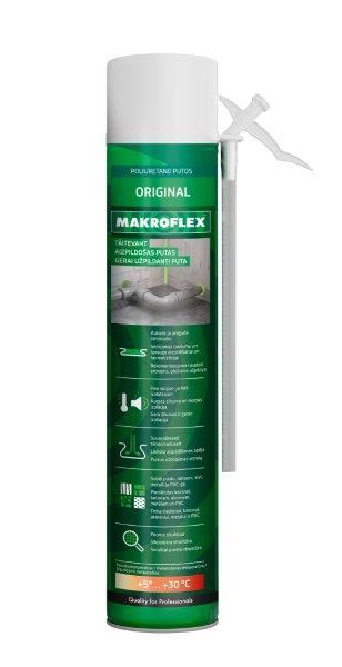 Vienkomponentės PU montavimo putos MAKROFLEX STD, 750 ml