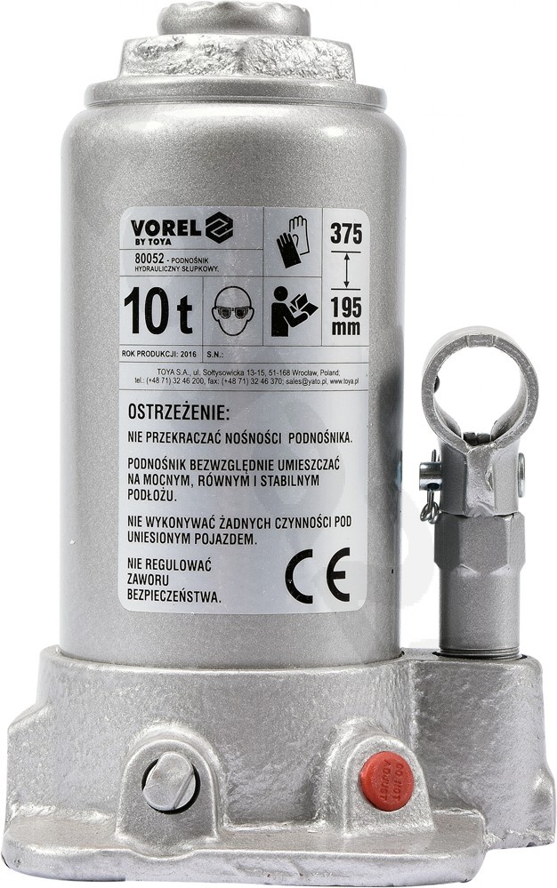 Hidraulinis domkratas 10t 195- 375 mm TÜV/GS/CE (80052)