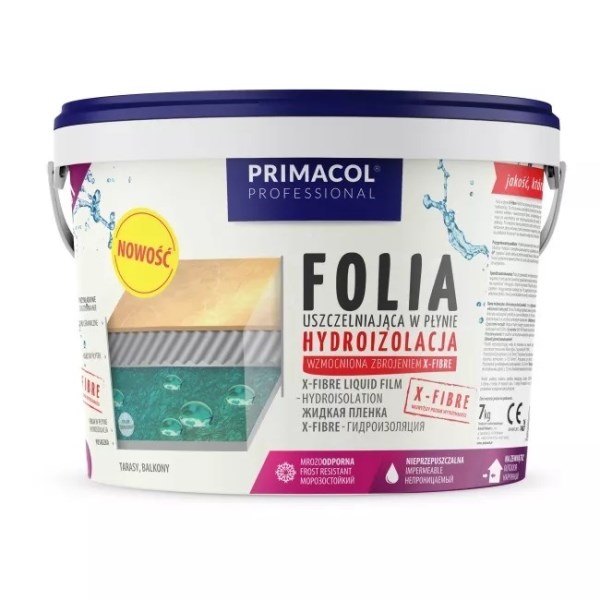 Hidroizoliacinė mastika PRIMACOL X-FIBRE, su mikro pluoštu 7 kg
