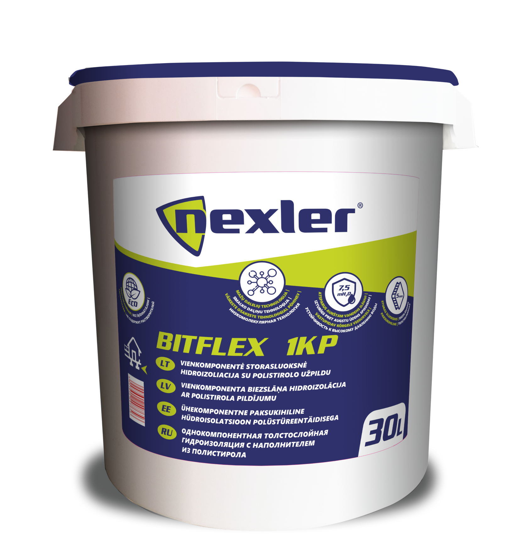 Hidroizolicija Nexler Bitflex 1KP 30ltr,  bituminė, vandens pagrindu