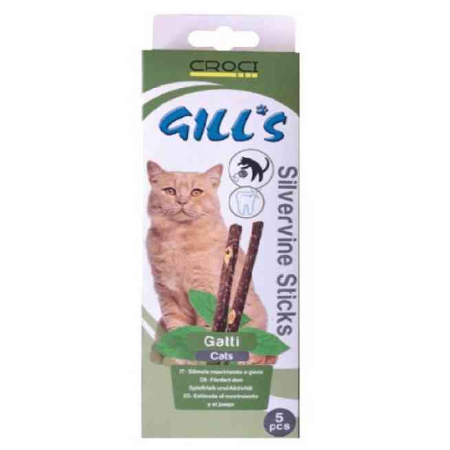 GILL’S SILVERVINE VALANČIOS DANTIS LAZDELĖS KATĖMS, 5VNT