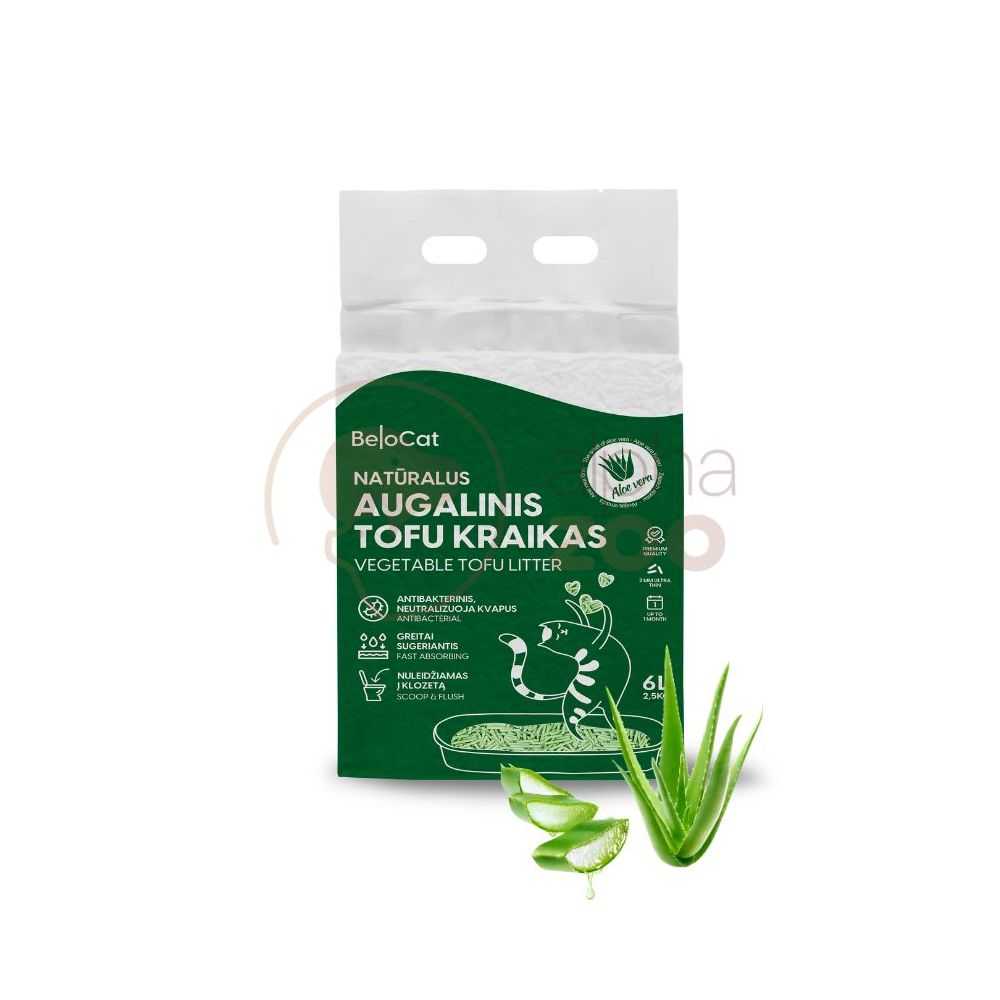 Tofu kraikas katėms aloe vera (alijošiaus) kvapo, 6l