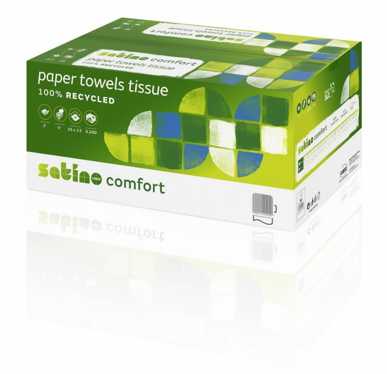 Popieriniai ranksluosčiai lapeliais Comfort PT3, Satino