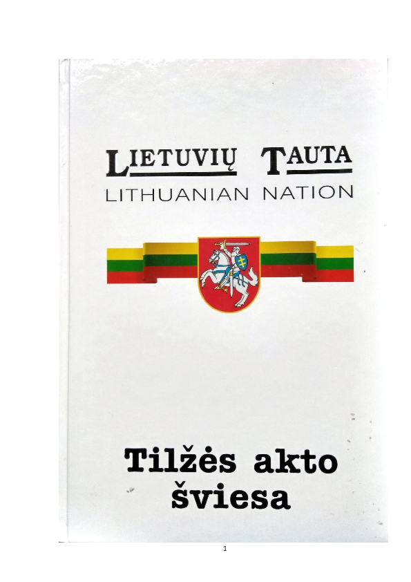 Lietuvių tauta: Tilžės akto šviesa