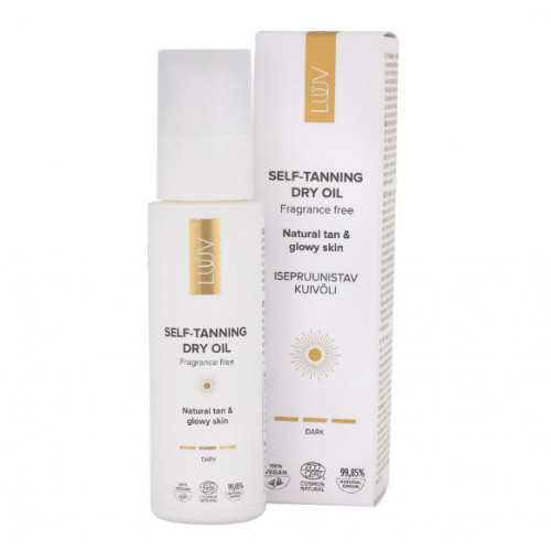 Luuv Self-Tanning Dry Oil Dark Tamsus sausas savaiminio įdegio aliejus, 100ml
