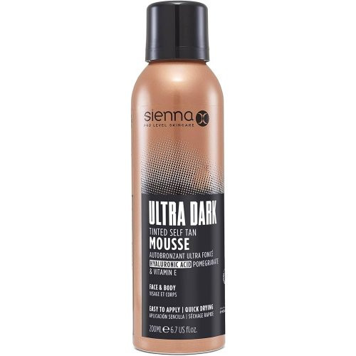Sienna X Ultra Dark Tinted Self Tan Mousse Itin tamsios savaiminio įdegio putos, 200ml