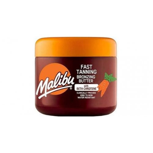Malibu Fast Tanning Bronzing Butter Įdegį skatinantis kūno sviestas su bronzantais ir beta karotinu, 300ml