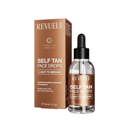 Savaiminio įdegio veido lašai REVUELE SELF TAN LIGHT TO MEDIUM, 30 ml