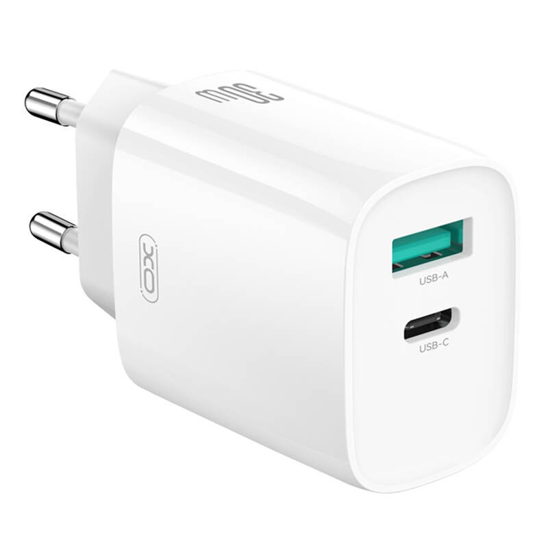 XO CE30 tinklo įkroviklis, 30 W, 1x USB-C, 1x USB-A