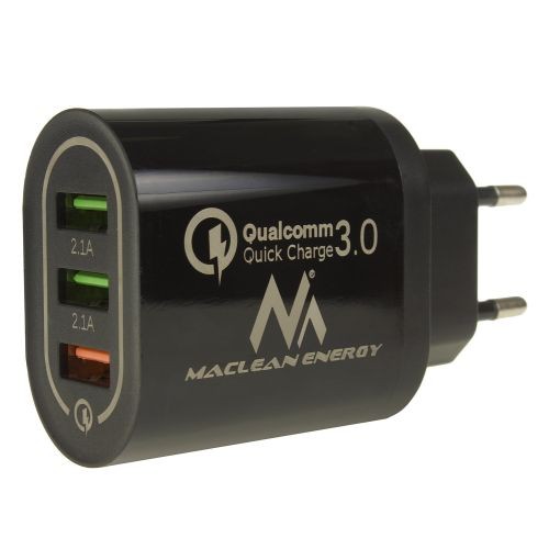 "Maclean Energy" MCE479B 3xUSB įkroviklis QC 3.0