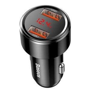 "Baseus Magic" automobilinis įkroviklis 2x USB QC 3.0 45W (juodas)