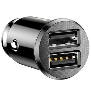 "Baseus Grain" automobilinis įkroviklis 2x USB 5V 3,1 A (juodas)