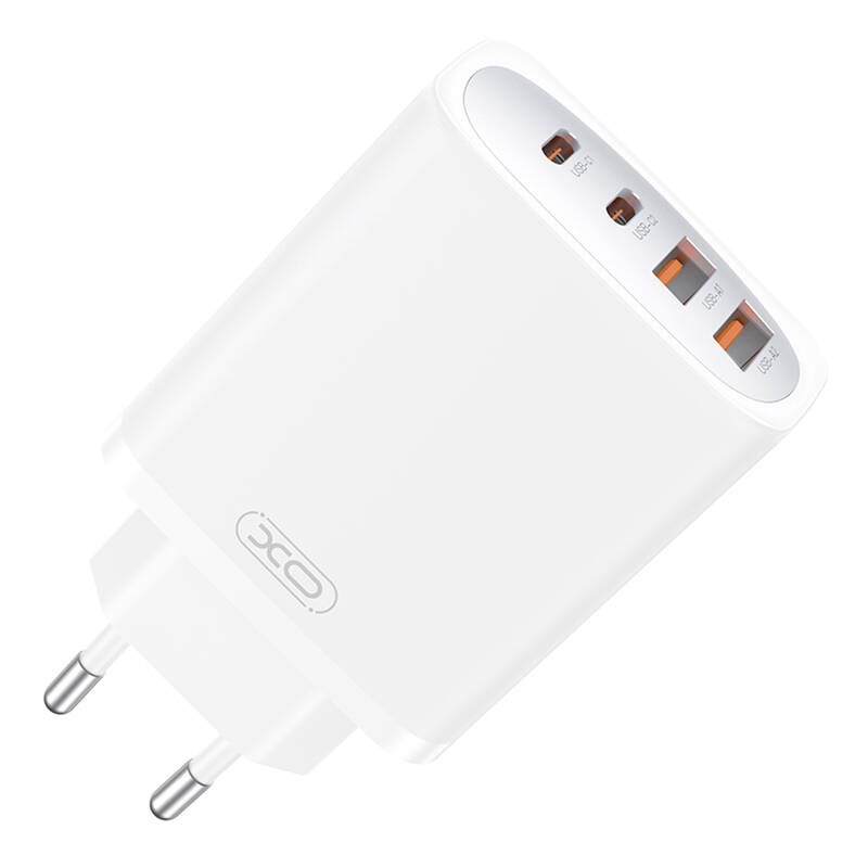 "XO CE22" tinklo įkroviklis, 45 W, GaN, 2x USB-C, 2x USB-A