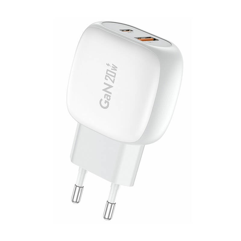 Foneng EU41 USB-C+USB-A 20W tinklo įkroviklis (baltas)