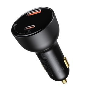 "Baseus Superme" automobilinis įkroviklis, USB, USB-C, 100 W (juodas)