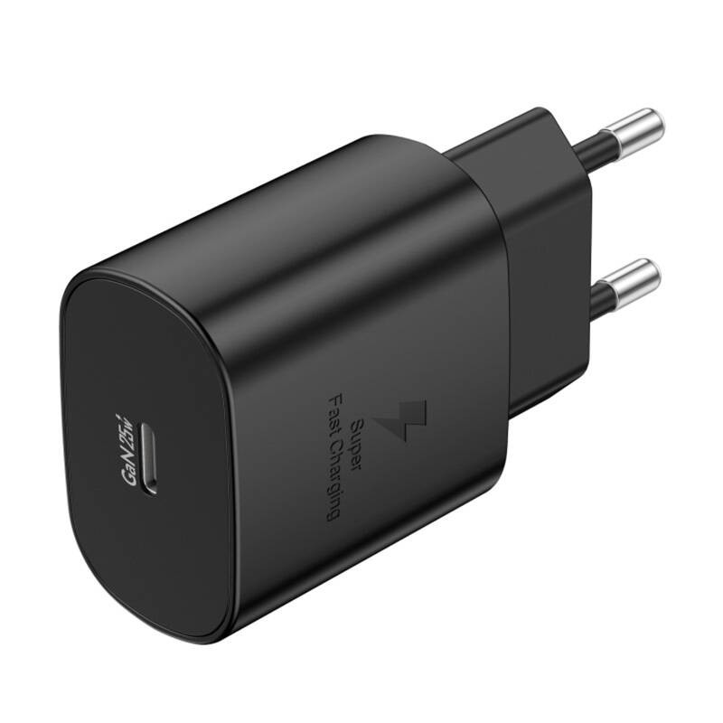 "Foneng EU51 USB-C 25W tinklo įkroviklis + USB-C - USB-C kabelis (juodas)