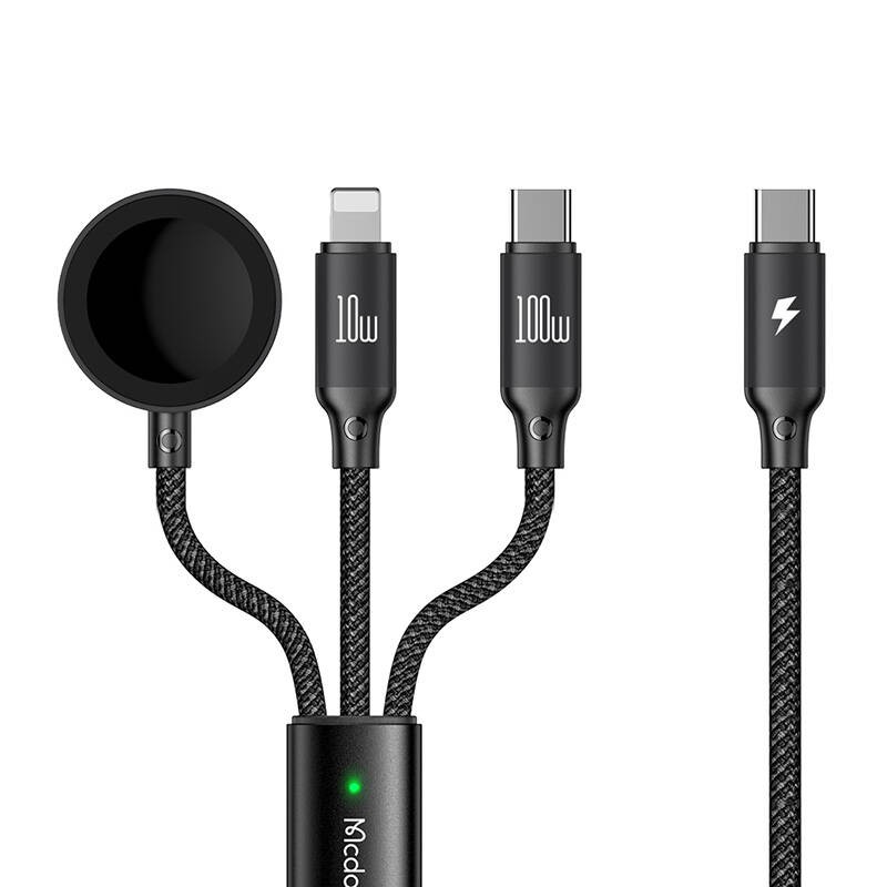 USB-C 3in1 kabelis Mcdodo CA-4940 USB-C, "Lightning", "Apple Watch