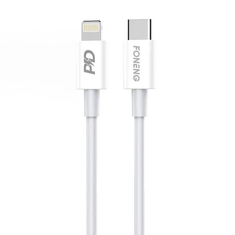 "Lighting Foneng X31" USB-C kabelis, 3A, 1 m (baltas)