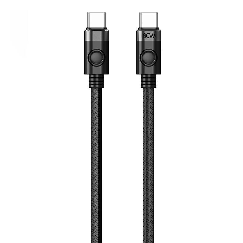 Įkrovimo kabelis 60W USB-C į C - juodas