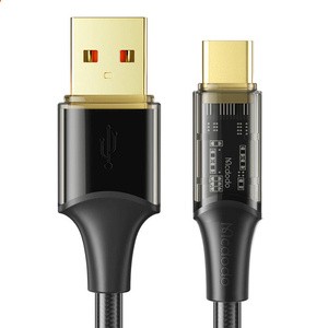 USB ir USB-C kabelis, "Mcdodo CA-2090", 6A, 1,2 m (juodas)